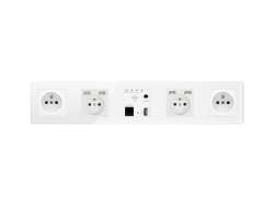 SRAN Elektrick ptizsuvka WiFi socket, 230V+2*USB 5V/2,1A  v rmeku 420mm, vhodn pod TV plast bl - 956 K