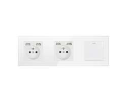 SRAN Elektrick sklenn trojzsuvka 230V+2*USB 5V/2,1A  s vypnaem v rmeku 258mm, sklo bl - 423 K