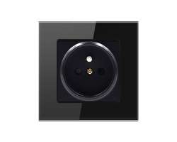 SRAN Elektrick zsuvka 230V+2*USB+Ai wifi vypna ern sklo - 560 K