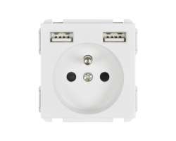 SRAN Modul MDZ230USB25V Zsuvka 230V+2xUSB 5V/2,1A  plast bl - 150 K