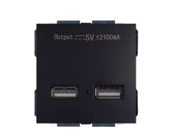 modul 2x USB 5V/2,1A plast ern - 198 K