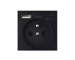 SRAN Modul MDZ230USB+C5V Zsuvka 230V+USB+USB C 5V/2,1A ern - 180 K