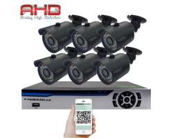 6 kamerov AHD set HE6-58A 2Mpx 1080p, H.265, CZ menu - 6190 K