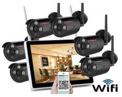 Bezdrtov 6 kamerov set WiFi IP PRO WIP6-153B-Black 13"LCD, 3MPx, CZ menu - 12190 K
