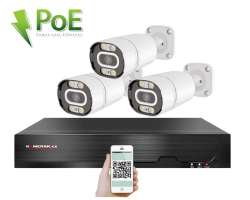 PoE IP 3 kamerov set XM-303A 4MPx, Led psvit pro barevn obraz v noci,CZ menu - 5990 K