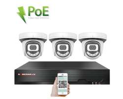 PoE IP 3 kamerov set XM-312B 4MPx, CZ menu - 6990 K