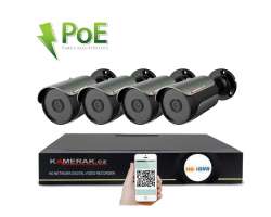 PoE IP 4 kamerov set  XM-409A 3MPx, CZ menu - 6988 K