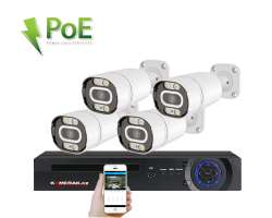 PoE IP 4 kamerov set XM-408B 4MPx, CZ menu - 7690 K