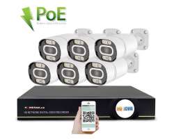 PoE IP 6 kamerov set XM-603A 4MPx s blm LED psvitem, CZ menu - 8890 K