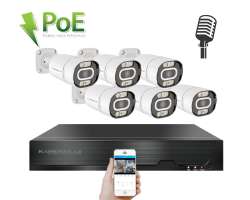 PoE IP 6 kamerov set XM-603B 4MPx, mikrofon, CZ menu - 11190 K