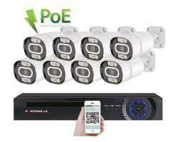 PoE IP 8 kamerov set XM-803A 4MPx, bl psvit pro barevn obraz v nociCZ menu - 12590 K