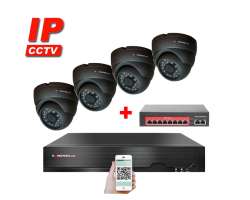 IP 4 kamerov set  s externm PoE XM-411B-Ext. 4MPx, CZ menu - 8190 K