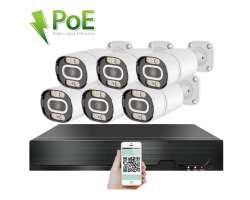 PoE IP 6 kamerový set XM-603B 3MPx, CZ menu - 11690 Kč