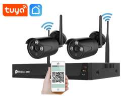 Bezdrtov 2 kamerov set WiFi TUYA WTU2-033A-Black, 2MPx, CZ menu - 3990 K