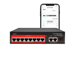 POE Switch PS308G 8*PoE 100Mbps+2*uplink 100/1000Mbps Ports IEEE 802.3 af/at - 1390 K