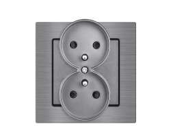 UNIC Elektrick dvojzsuvka 2x230V ed v rmeku 82mm, slitina hlinku ed - 177 K