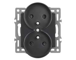 UNIC modul dvojzsuvka MDDZ230V Zsuvka 2x230V 16A, ern pro rmeek 82mm - 89 K