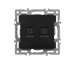 UNIC modul zsuvka MDZ2RJ45CAT6 Zsuvka 2xRJ45 cat6, ern pro rmeek 82mm - 188 K