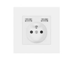 SRAN Elektrick zsuvka 230V+2*USB 5V/2.1A plast bl - 187 K