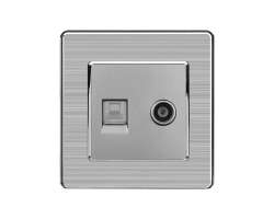 SRAN Zsuvka RJ45+TV v rmeku nerez ocel - 98 K