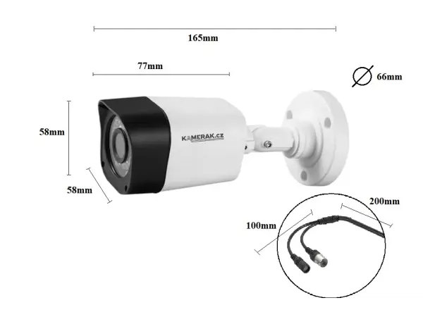 2 kamerovy set ahd wn2-50a 2mpx 1080p, h.265, cz menu