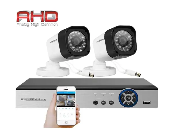 2 kamerovy set ahd wn2-50a 2mpx 1080p, h.265, cz menu