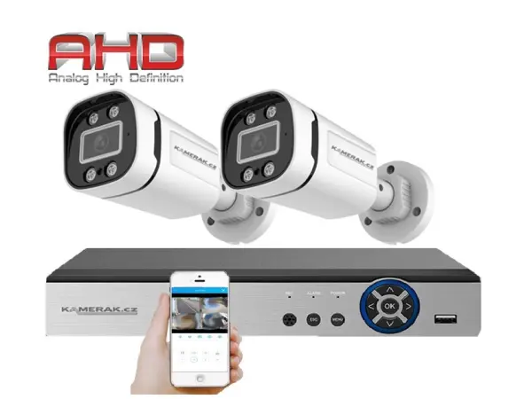 2 kamerovy ahd set wn2-59a 2mpx 1080p, h.265, cz menu