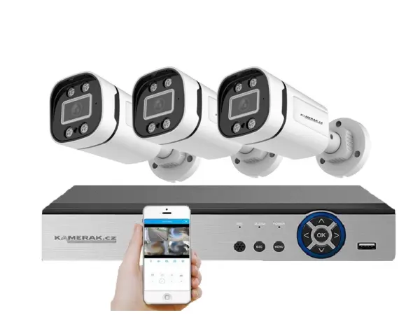 3 kamerovy ahd set wn3-59a 2mpx 1080p, h.265, cz menu