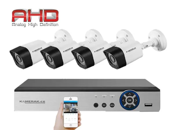 4 kamerovy set ahd wn4-50a 2mpx 1080p, h.265, cz menu