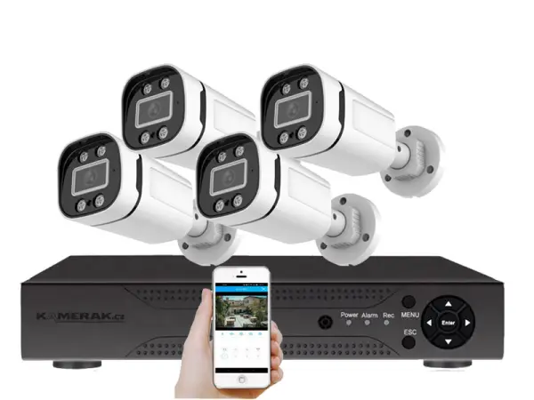 4 kamerovy ahd set wn4-59a 2mpx 1080p, h.265, cz menu