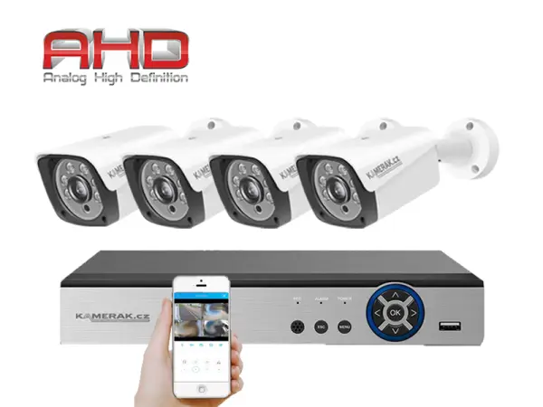 4 kamerovy ahd set he4-55e 5mpx 1920p, h.265, cz menu