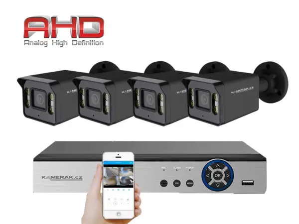 4 kamerovy ahd set he4-57e 5mpx 1920p, h.265, cz menu