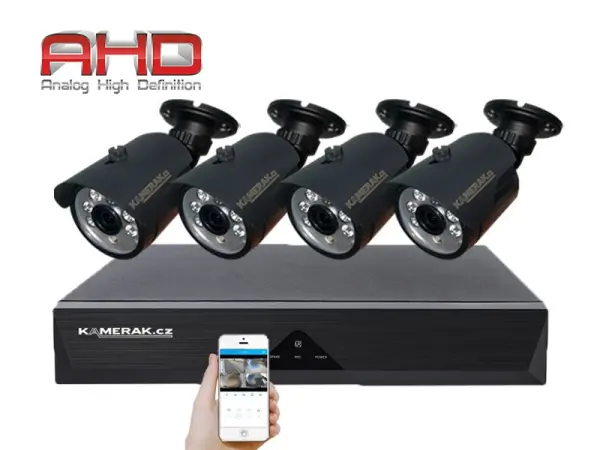 4 kamerovy ahd set wn4-58e s mic 5mpx 1920p, h.265, cz menu