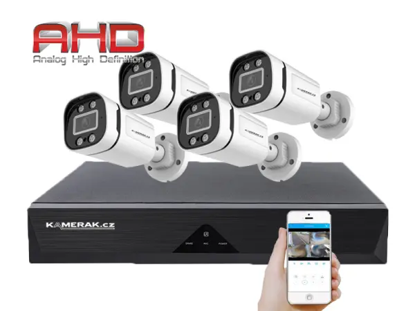 4 kamerovy ahd set wn4-59e s mic. 5mpx 1920p, h.265, cz menu