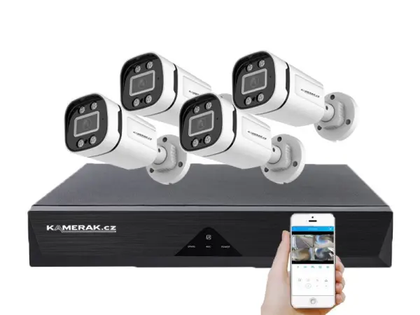 4 kamerovy ahd set wn4-59e s mic. 5mpx 1920p, h.265, cz menu
