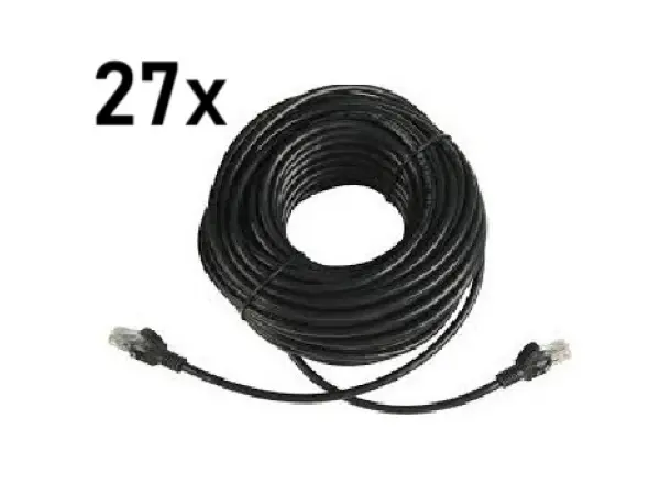 27x utp sitovy kabel patch s koncovkami rj45 cerny