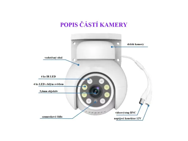 6 kamerovy set ahd wn6-089a ptz 2mpx, cz menu