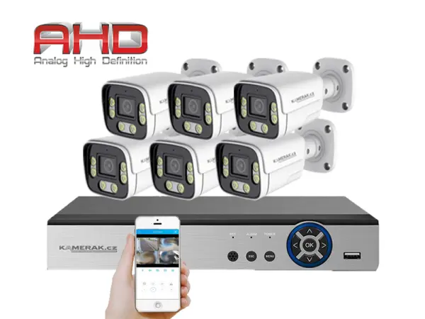 6 kamerovy ahd set he6-54e 5mpx 1920p, h.265, cz menu