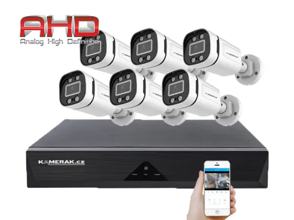 6 kamerovy ahd set wn6-59e s mic 5mpx 1920p, h.265, cz menu