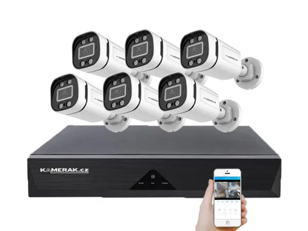 6 kamerovy ahd set wn6-59e s mic 5mpx 1920p, h.265, cz menu
