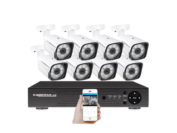 8 kamerovy set ahd wn8-60a 2mpx-1080p, cz menu