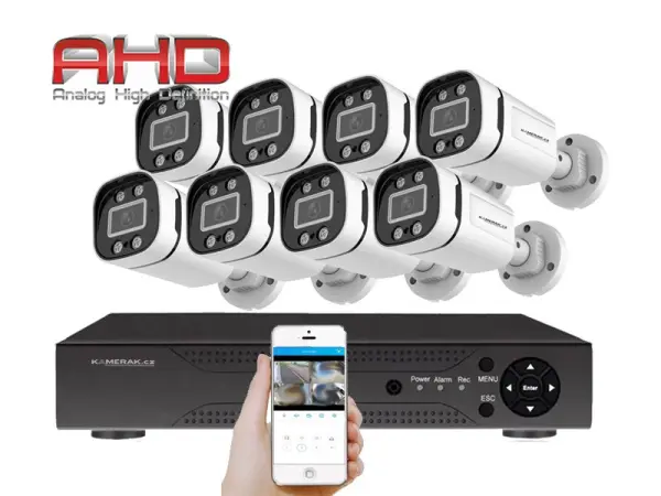 8 kamerovy ahd set wn8-59a 2mpx 1080p, h.265, cz menu
