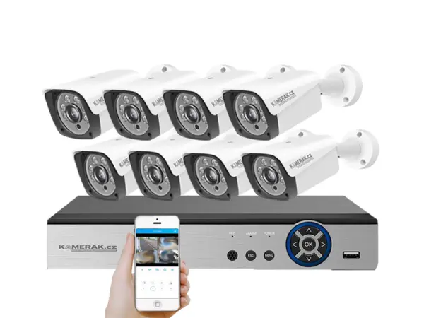 8 kamerovy ahd set he8-55e 5mpx 1920p, h.265, cz menu