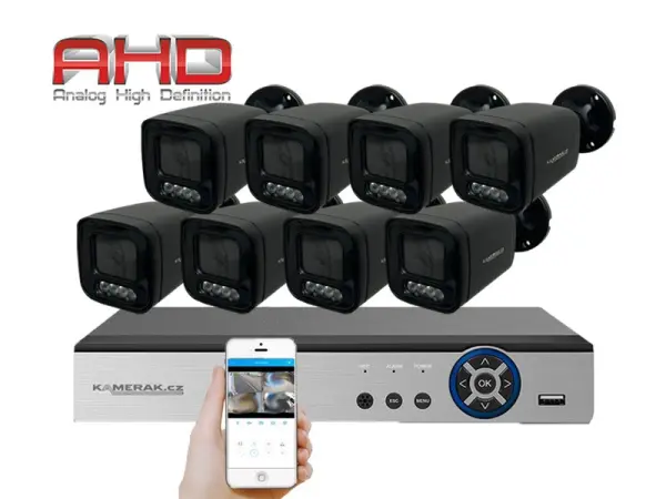 8 kamerovy ahd set he8-56e 5mpx 1920p, h.265, cz menu
