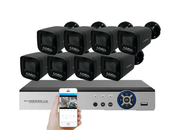 8 kamerovy ahd set he8-56e 5mpx 1920p, h.265, cz menu