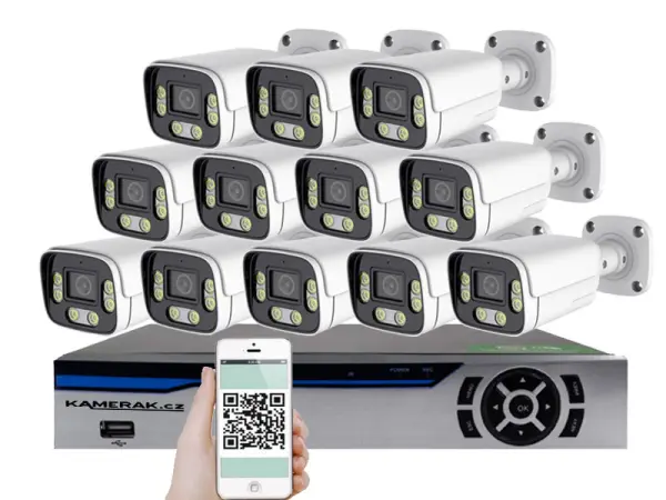 12 kamerovy ahd set he12-54e 5mpx 1920p, h.265, cz menu