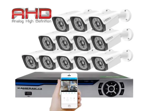 12 kamerovy ahd set he12-55e 5mpx 1920p, h.265, cz menu