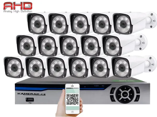 16 kamerovy ahd set he16-60a 2mpx 1080p, h.265, cz menu