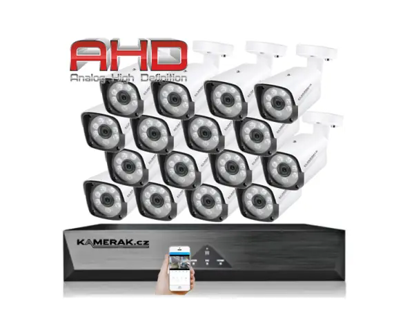 16 kamerovy ahd set wn16-60e 5mpx s mic , h.265, cz menu