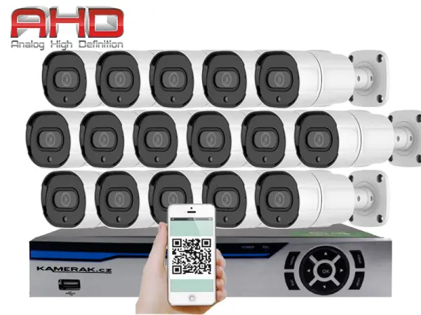 16 kamerovy ahd set he16-63e 5mpx 1920p, h.265, cz menu